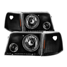 Load image into Gallery viewer, xTune Ford Ranger 93-97 Projector Headlights w/ Corner Lights Black PRO-JH-FR93-SET-BK