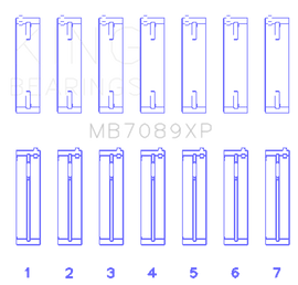 King Engine Bearings Volkswagen VR6 2.8L Performance Main Bearing Set - Size STD