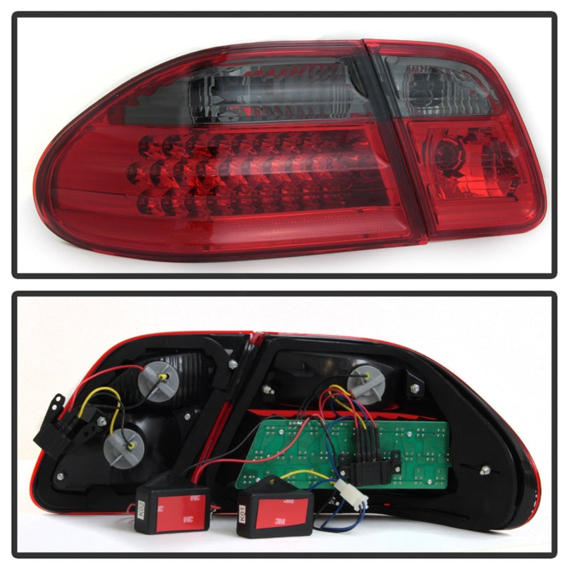 xTune Mercedes Benz W210 E-Class 96-02 LED Tail Lights Red Smoke ALT-CL-MBW210-LED-RSM