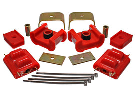 Energy Suspension 73-84 K5 Blazer 4WD Fullsize Red Complete Motor & Trans Mount Set Zinc Finish