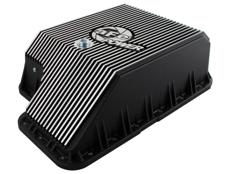 aFe Transmission Pan (Black); Ford Diesel Trucks 03-10 V8-6.0/6.4L (td)