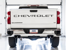 Load image into Gallery viewer, AWE Tuning 4th Gen GM 1500 5.3L 0FG Cat-Back Split Rear Exit (w/ Bumper Cutouts) - Quad Chrome Tips