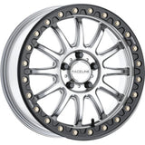 Raceline A14SB Alpha 17x7in/5x114.3 BP/25mm Offset/114.3mm Bore - Silver & Blk Ring Beadlock Wheel