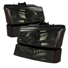 Load image into Gallery viewer, xTune Chevy Silverado 2500HD 03-06 Crystal Headlights w/ Amber Lights Smoke HD-JH-CSIL03-AM-SM-SET