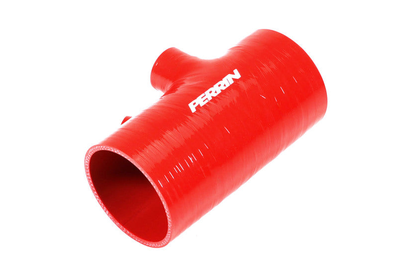PERRIN 22-24 Subaru WRX / 20-25 LGT &amp; OBXT Turbo Inlet Hose w/Turbo Adapter Flange (Short) - Red
