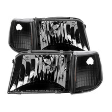 Load image into Gallery viewer, xTune Ford Ranger 93-97 Crystal Headlights w/ Corner Lights 4pcs Sets Black HD-JH-FR93-SET-BK