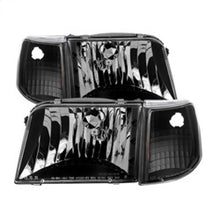 Load image into Gallery viewer, xTune Ford Ranger 93-97 Crystal Headlights w/ Corner Lights 4pcs Sets Black HD-JH-FR93-SET-BK