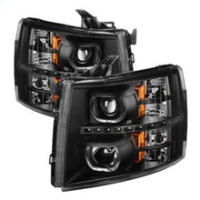 Load image into Gallery viewer, xTune Chevy Silverado 1500/2500/3500 07-13 LED Halo Projector Headlights Black PRO-JH-CSIL07-CFB-BK