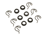 This shifter and bushing kit includes 6 bushings and 6 clips.